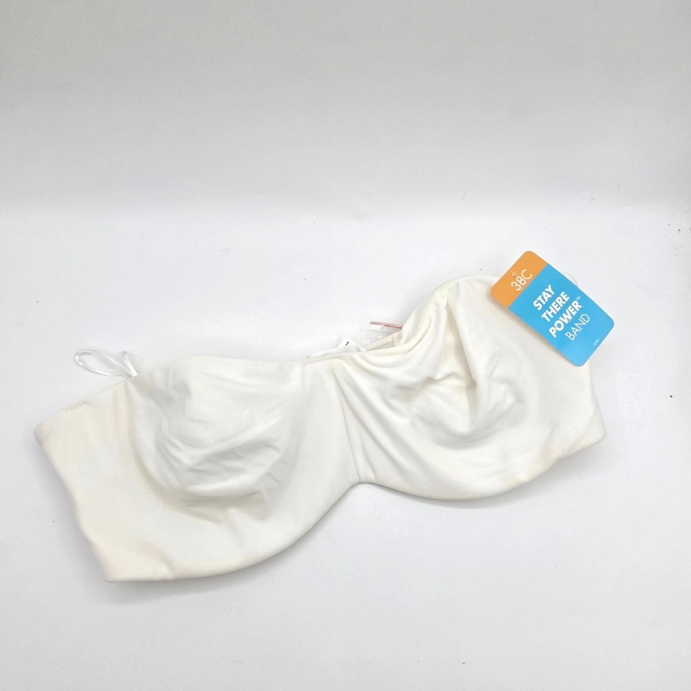 Sweet Nothings Maidenform Strapless Bra White Stay There Power Band Women 38C